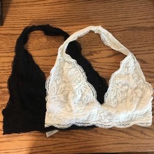 Free People Lace Halter Bralette Bundle